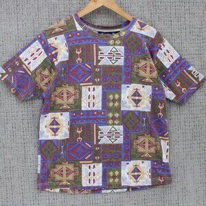 Vintage Katelyn Rose Shirt Womens Small Multicolor All Over Print 90s Rare